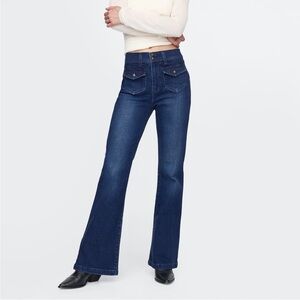 Gap High Rise ‘70s Flair Jeans in Dark Indigo